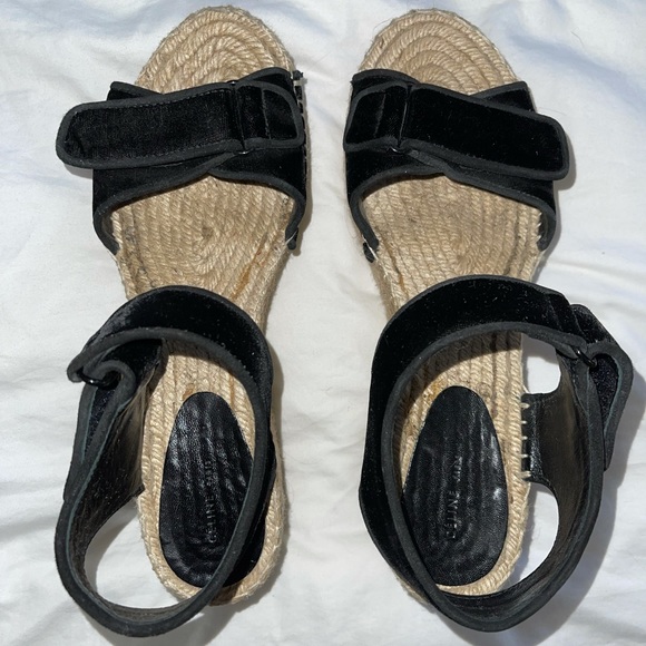 Authentic Celine black velvet platform espadrille - Picture 10 of 14